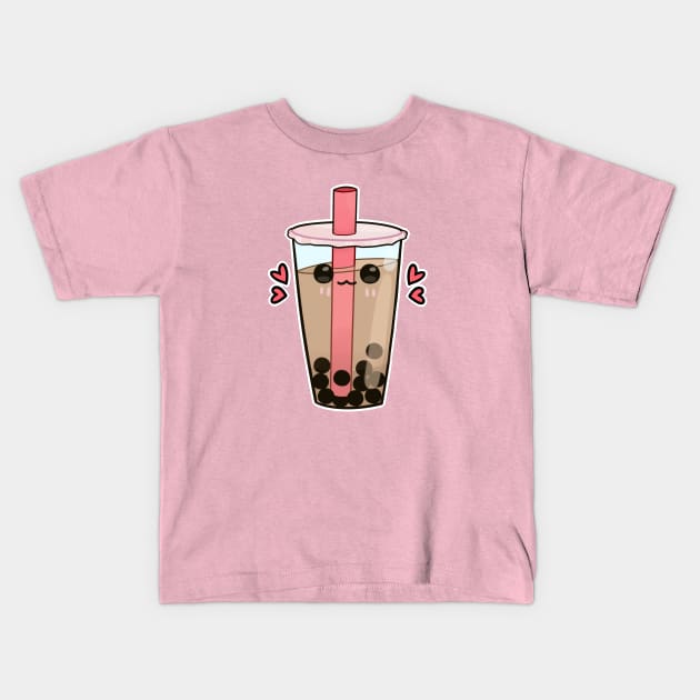 Kawaii bubble tea Kids T-Shirt by nekomachines